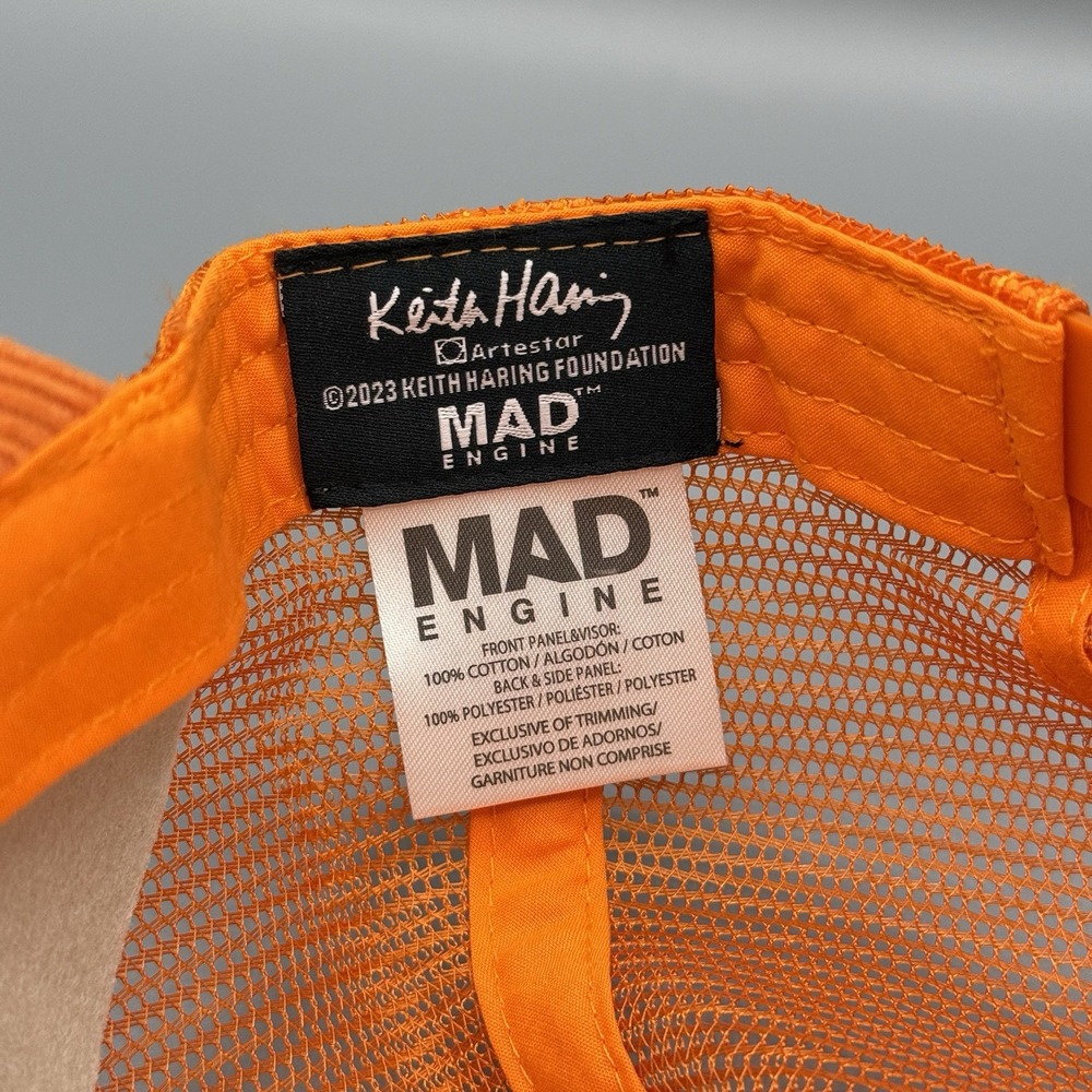 Keith Haring X Hat Cap Orange Mad Engine Corduroy Mesh Trucker Snapback‎ Mens - Picture 10 of 10